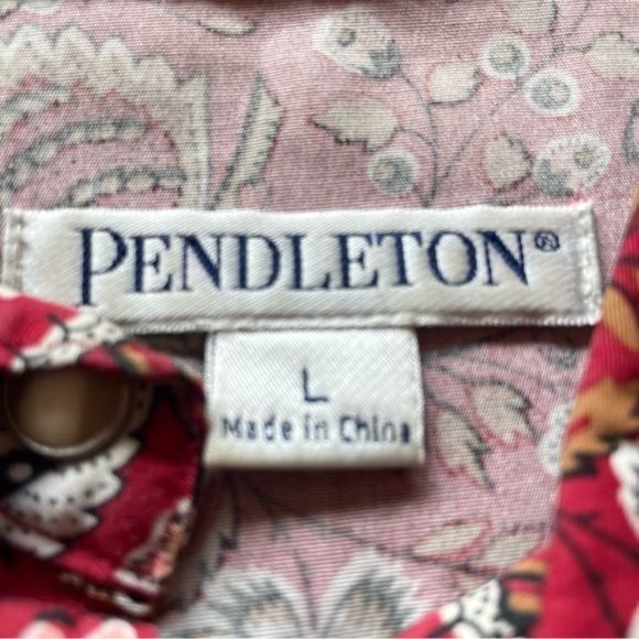 Pendleton Floral Paisley Long Sleeve Button Down
Shirt Red Large - Picture 5 of 9